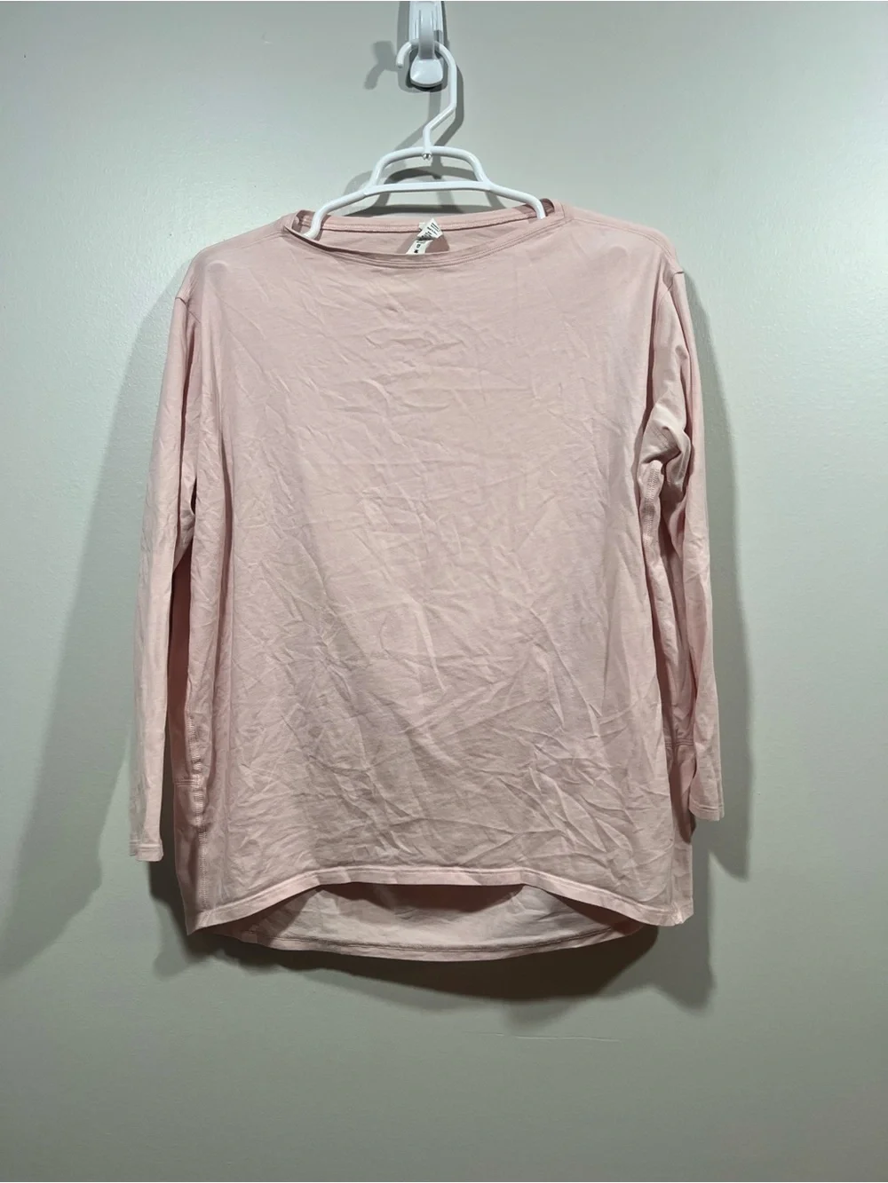 Lululemon Back in Action Light Pink Long Sleeve Top Size 4